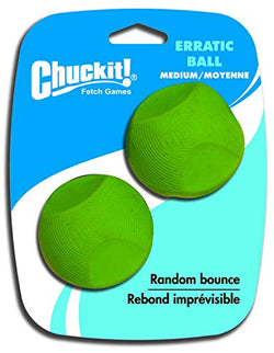 CHUCKIT Erratic Ball Med 2pk